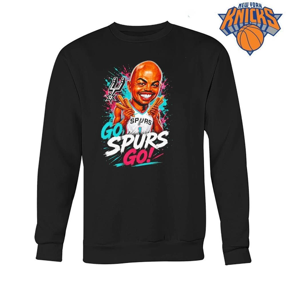 San Antonio Spurs Charles Barkley Eating Churros Go Spurs Go Cartoon Caricature NBA Finals 2026 Shirt