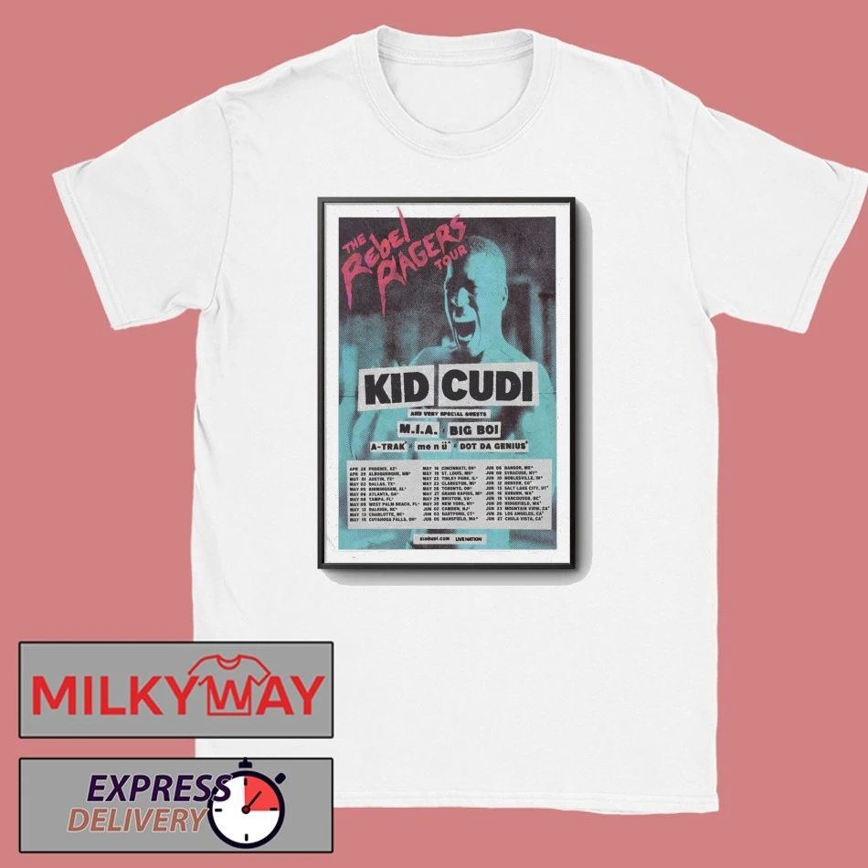 Kid Cudi 2026 Rebel Ragers Tour Dates Poster shirt