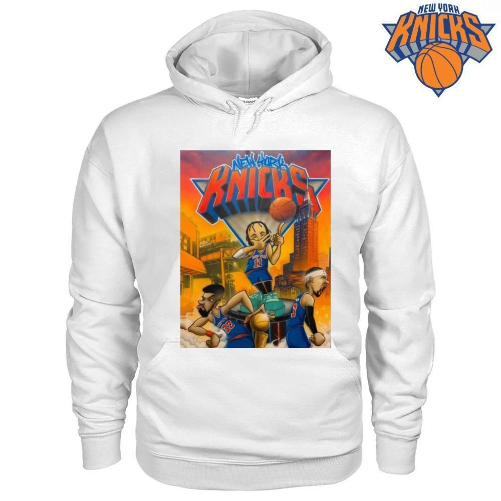 New York Knicks Champions NBA 2026 Jalen Brunson Josh Hart Karl Anthony Towns Cartoon Shirt