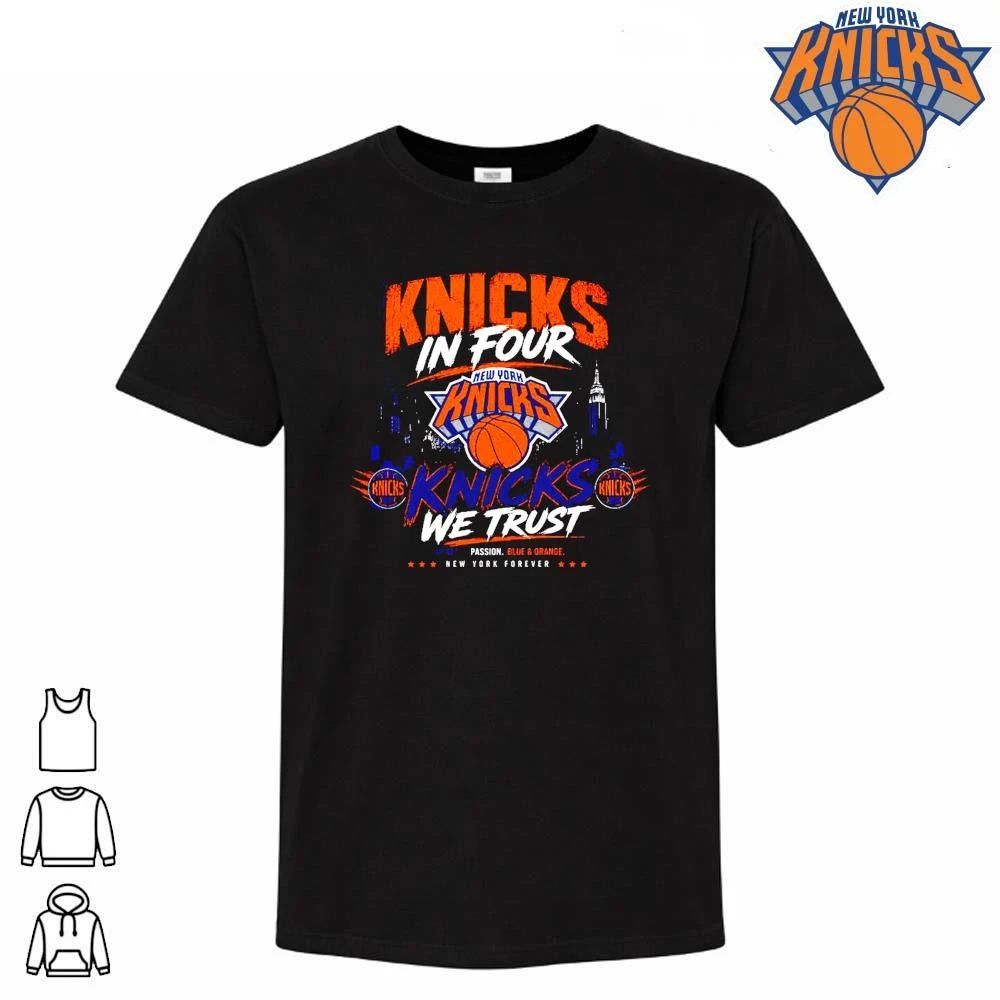 New York Knicks In Four We Trust NBA Finals 2026 Shirt