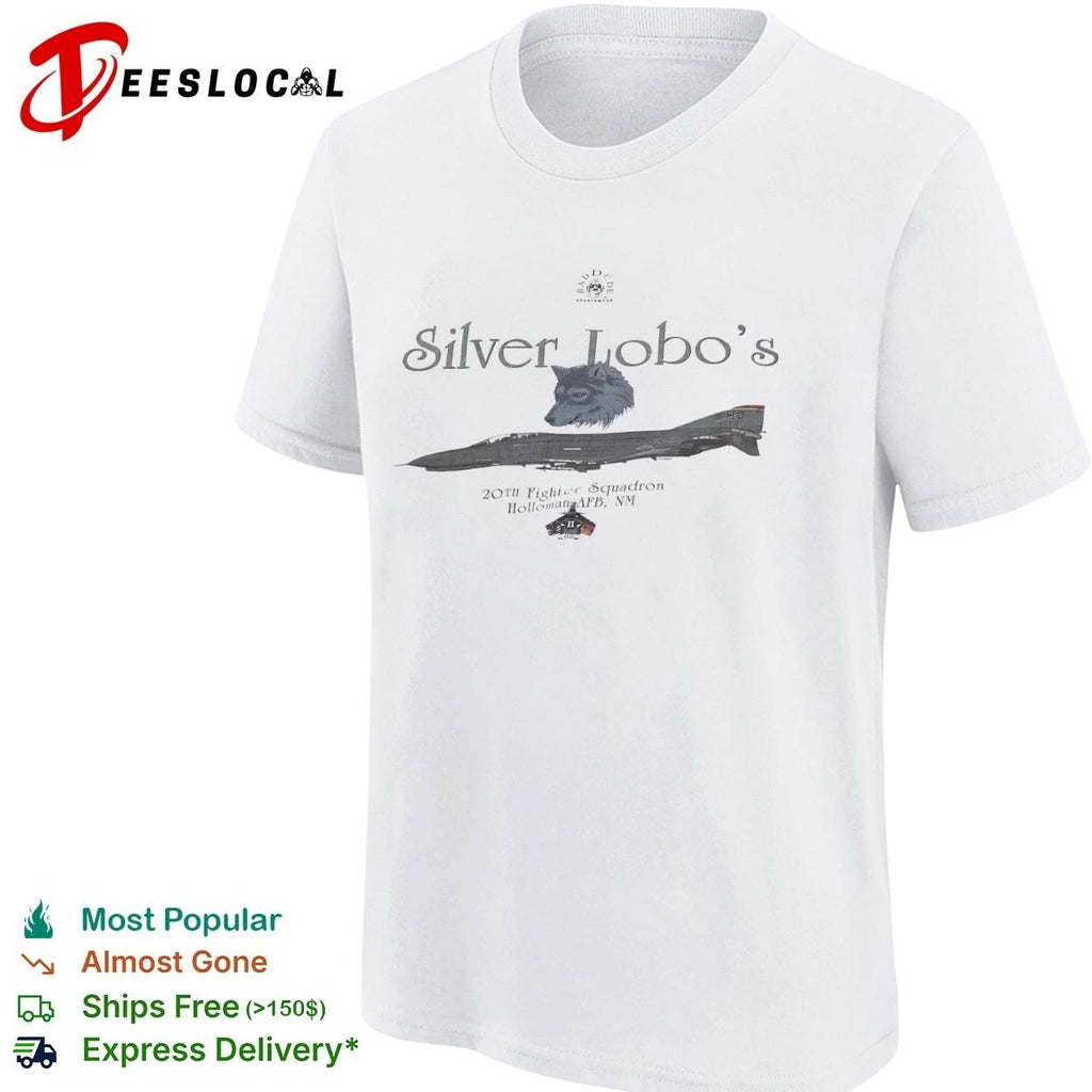 Baddude Sportswear Silver Lobo’s 20th Fighter Squadron Holloman AFB NM T-shirt