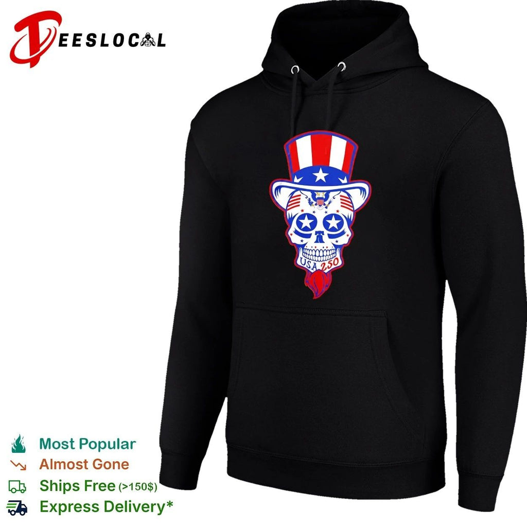 Uncle Sam Patriotic Dead Head USA 250 T-shirt