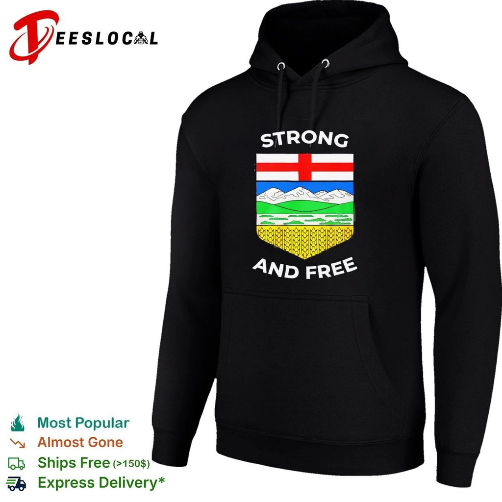 Strong and Free Alberta Coat of Arms Canada T-shirt
