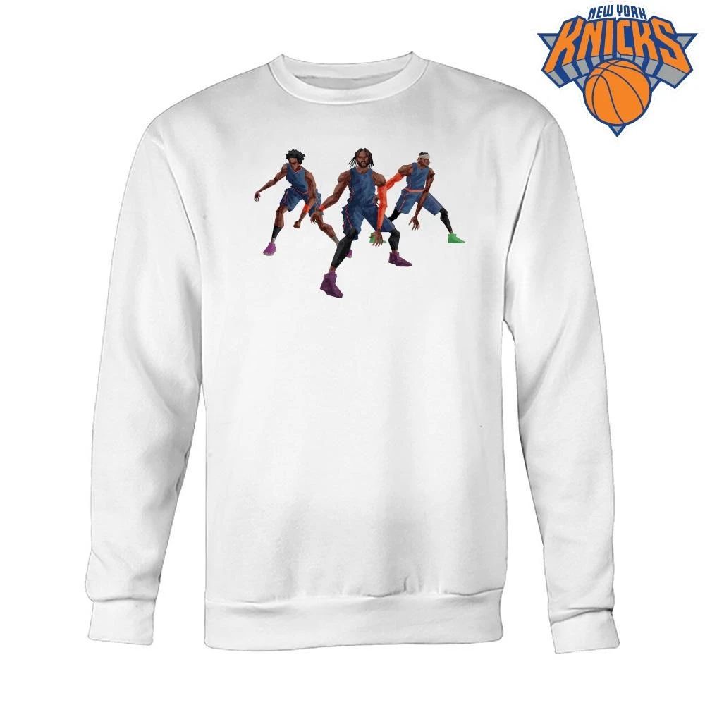 New York Knicks Triple Threat Defensive Stance Minimalist Geometric Graphic Art NBA Finals 2026 Shirt
