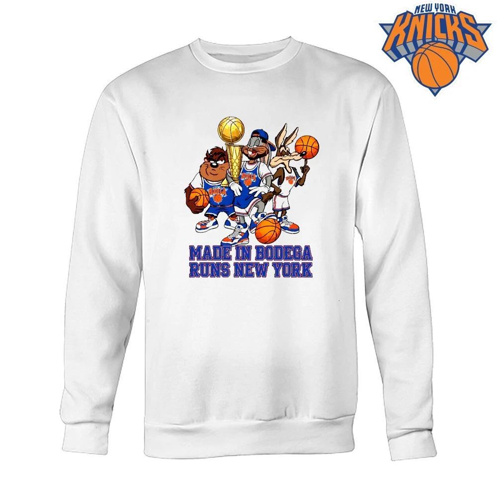 Made In Bodega Runs New York Cartoon Character Basketball Championship Graphic Shirt