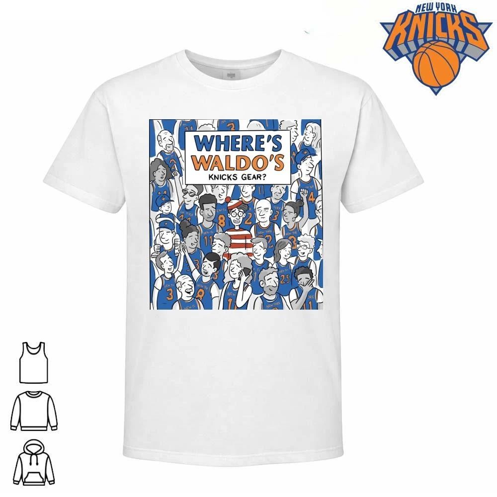 New York Knicks Wheres Waldo Cartoon Fan Crowd Graphic NBA Finals 2026 Shirt