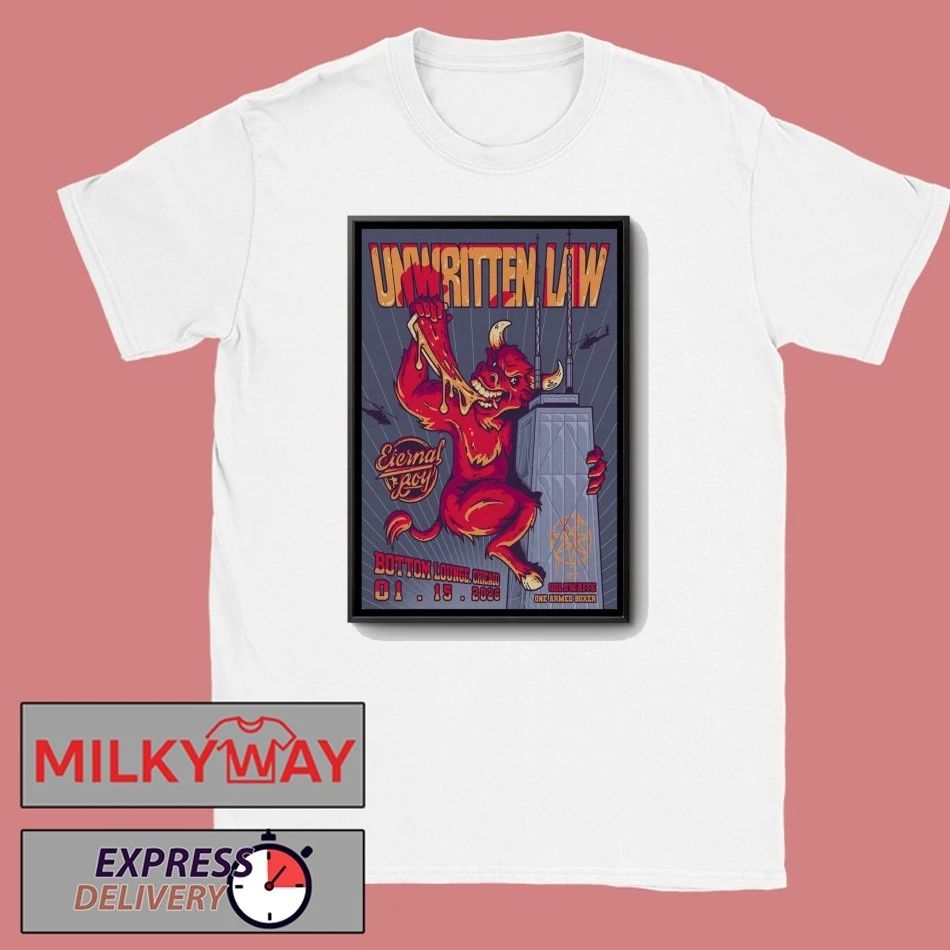 Unwritten Law Jan 15 2026 Bottom Lounge Chicago IL Poster shirt