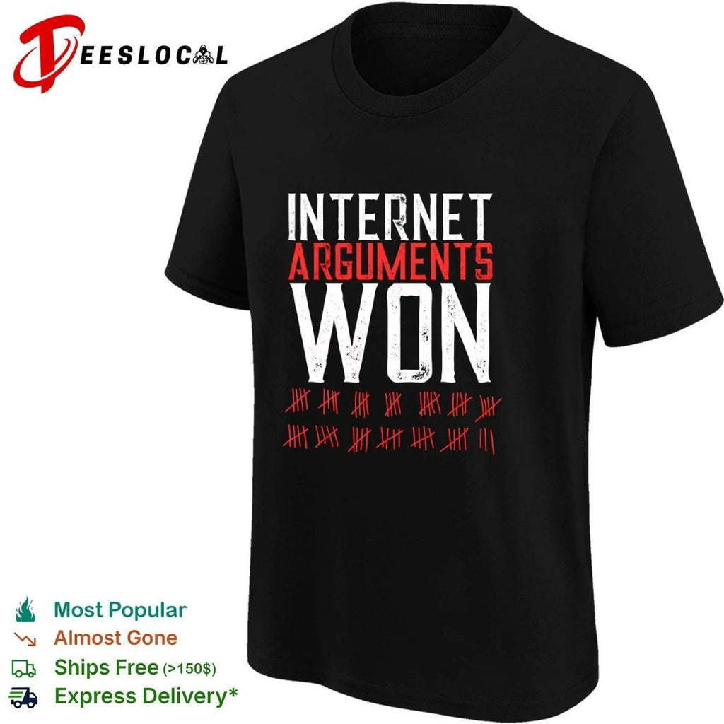 Internet Arguments Won Tally Marks online debate T-shirt