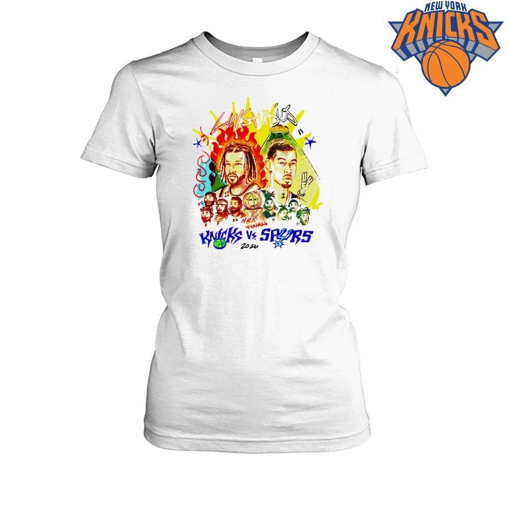 New York Knicks vs San Antonio Spurs Jalen Brunson Victor Wembanyama Matchup Cartoon Graphic NBA Finals 2026 Shirt