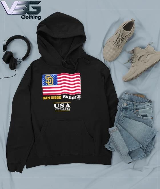 San Diego Padres USA 1776-2026 Patriotic Flag T-Shirt