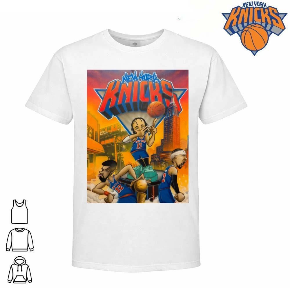 New York Knicks Champions NBA 2026 Jalen Brunson Josh Hart Karl Anthony Towns Cartoon Shirt