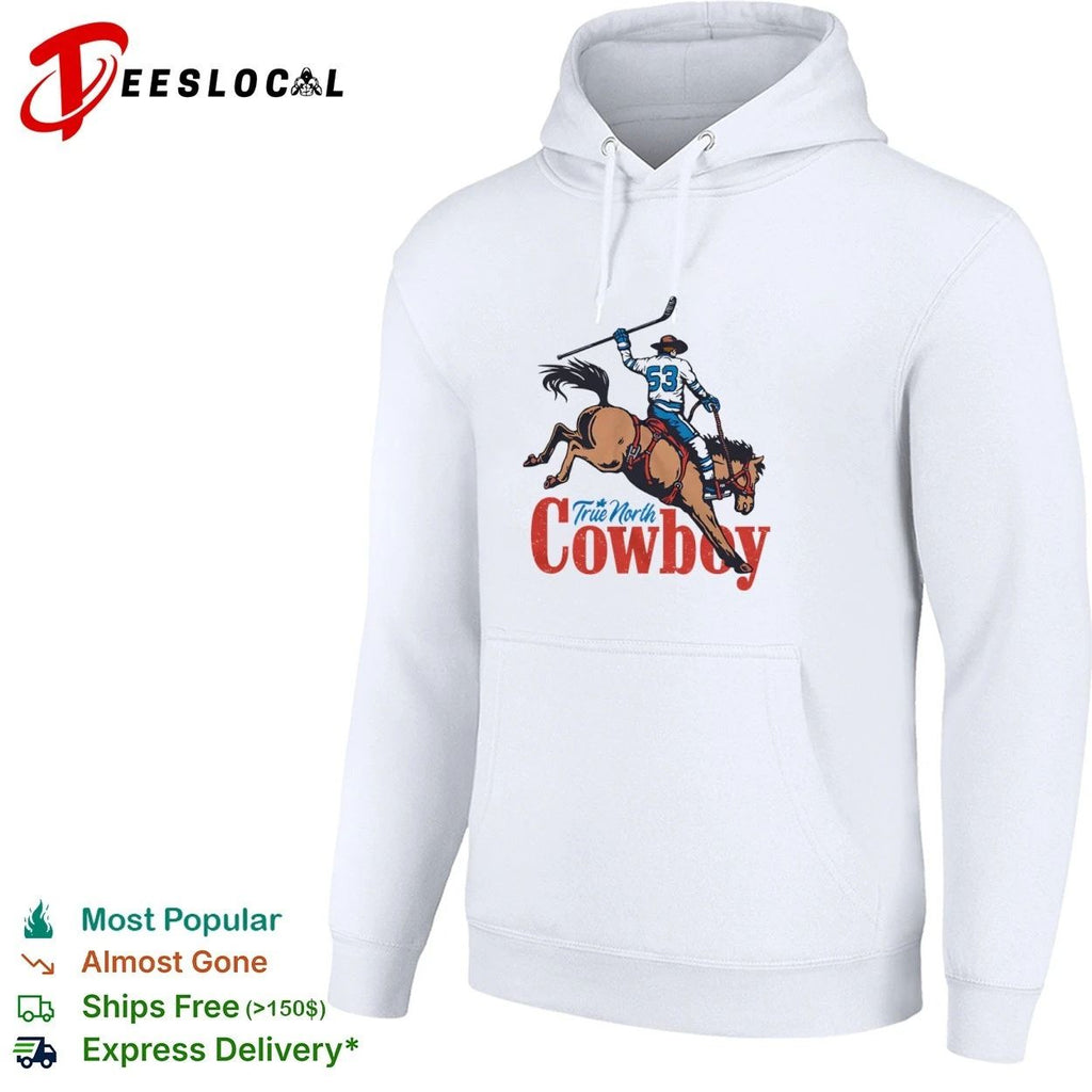 True North Cowboy Hockey Player Riding Bucking Horse T-shirt
