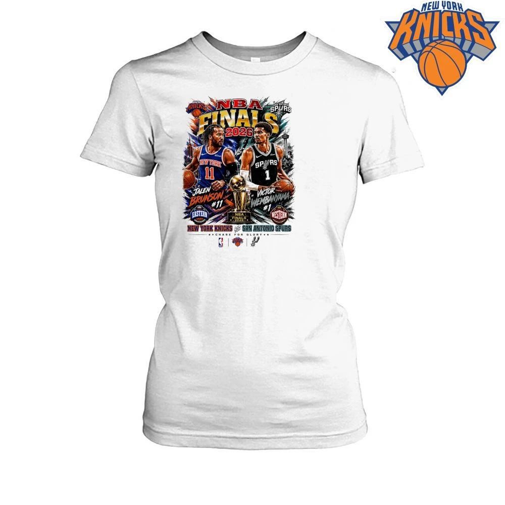 NBA Finals 2026 Game 1 New York Knicks vs San Antonio Spurs Jalen Brunson Victor Wembanyama Bootleg Vintage T Shirt