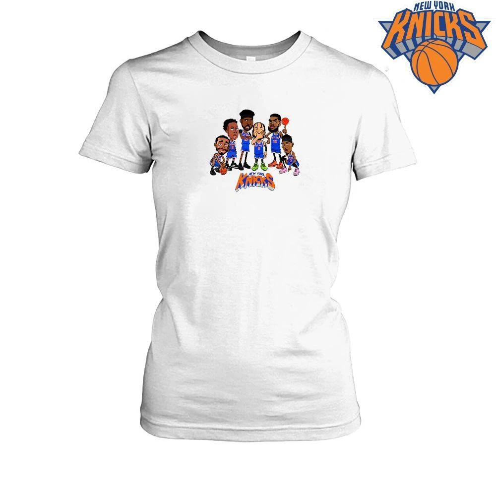 New York Knicks Champions NBA 2026 Cartoon Players Caricature Graphic Shirt