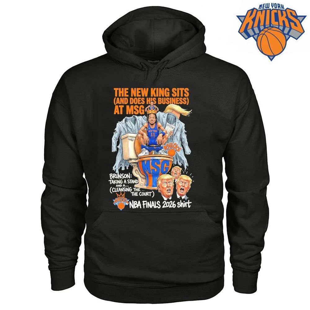 Jalen Brunson New York Knicks Donald Trump Toilet MSG The New King Sits Basketball Bootleg NBA Finals 2026 Shirt