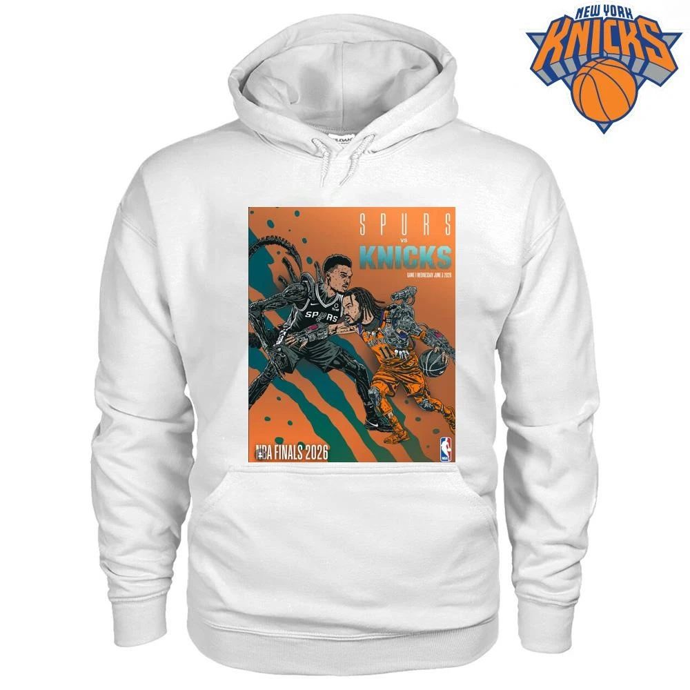 San Antonio Spurs vs New York Knicks Jalen Brunson Alien vs Predator NBA Finals 2026 T Shirt Design