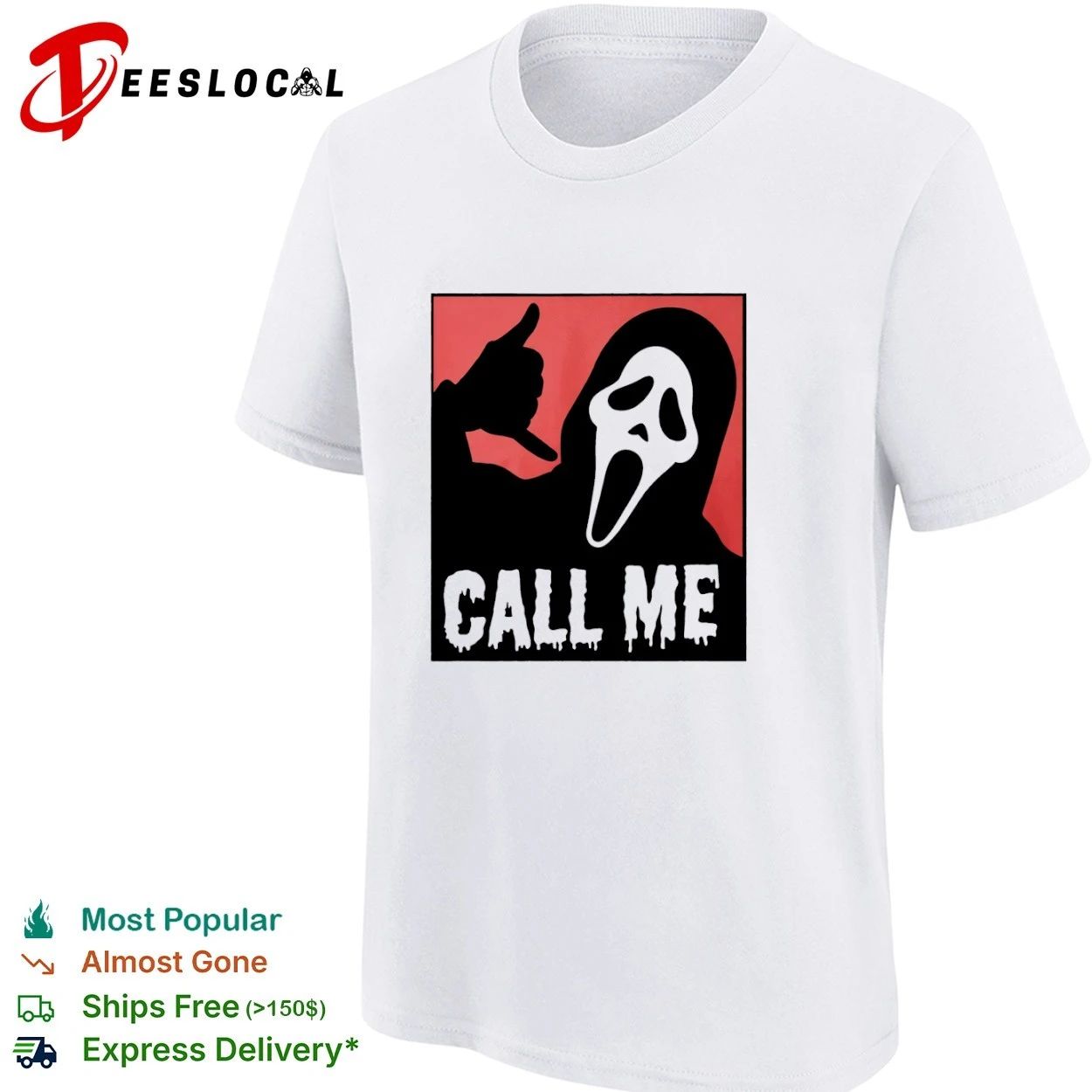Scream Ghostface Call Me Horror Halloween T-shirt