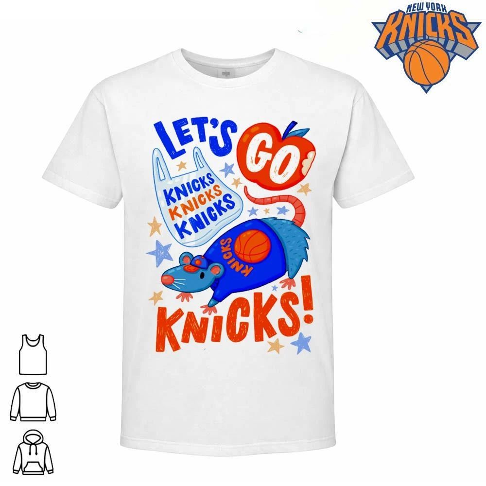 Lets Go New York Knicks Cute Possum Rat Graphic Art Steph Stilwell NBA Finals 2026 Basketball Fan Shirt