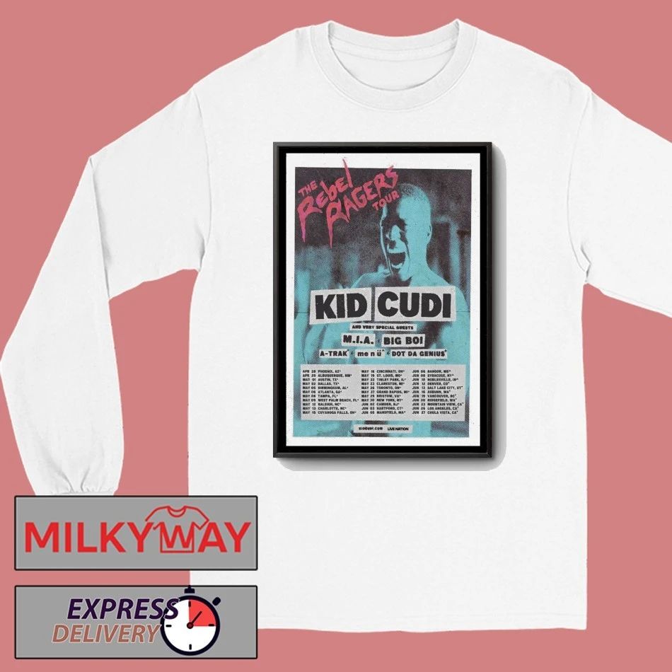 Kid Cudi The Rebel Ragers Tour 2026 in North American Poster shirt