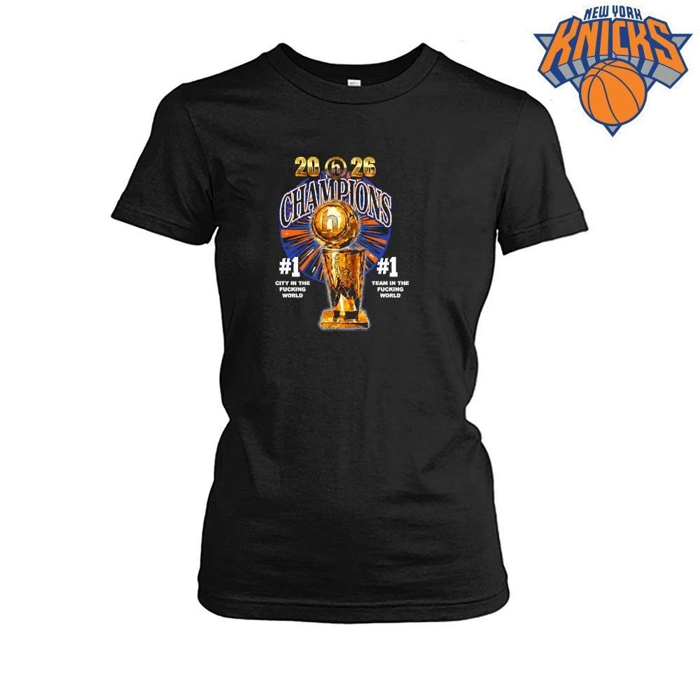 New York Knicks Champions 2026 Larry O Brien Trophy Shirt
