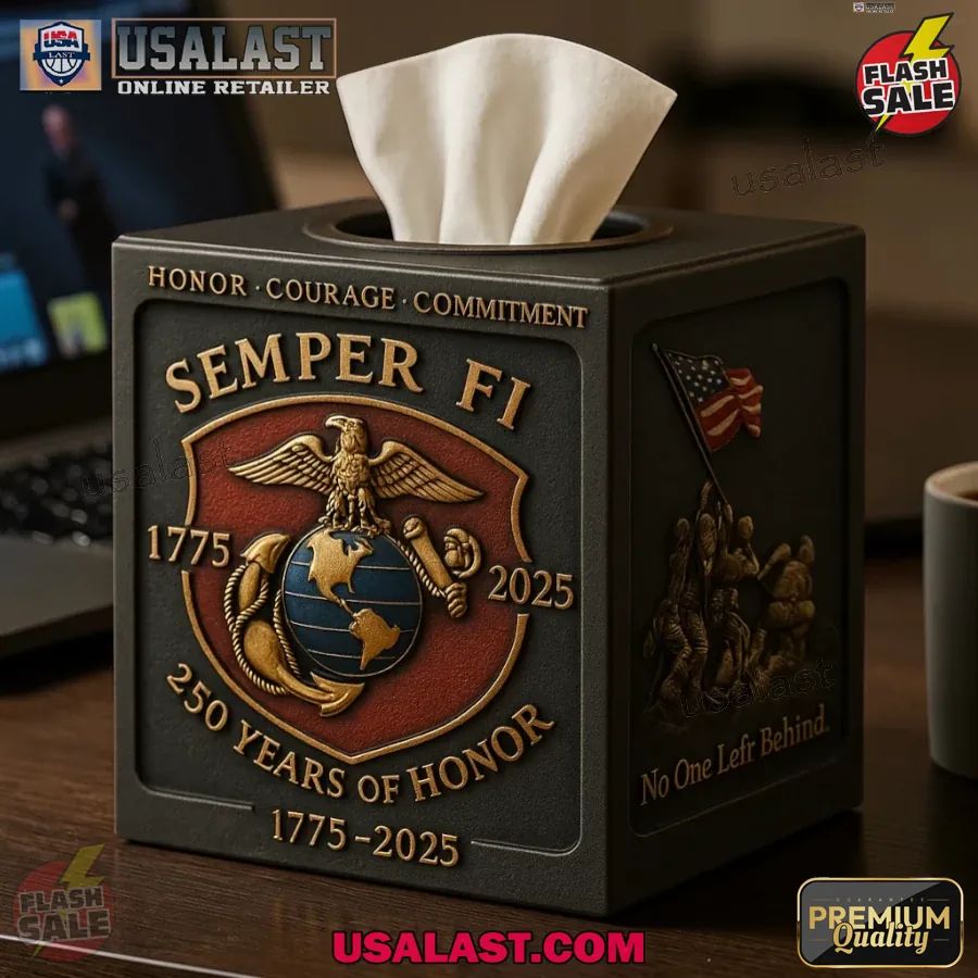Semper Fi 250th Anniverary Tissue Box