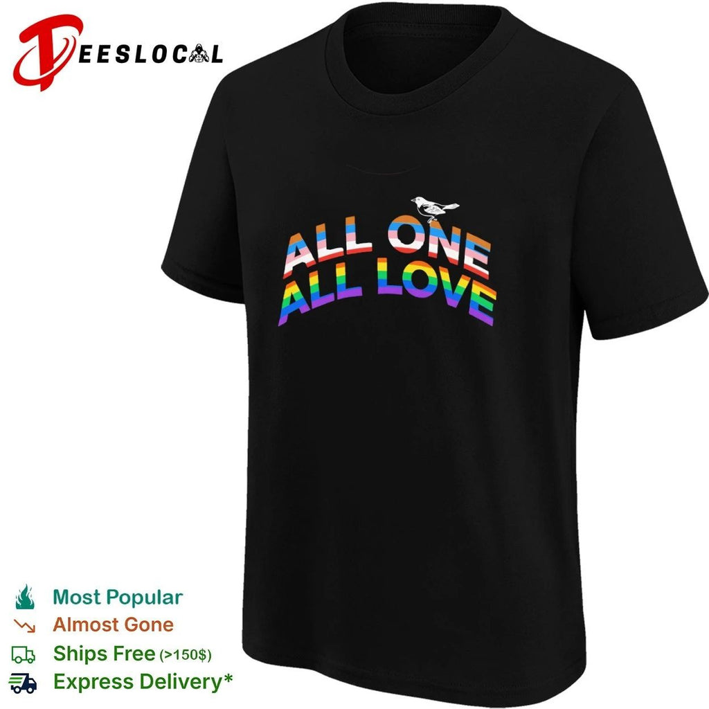 All One All Love pride lgbtq equality T-shirt