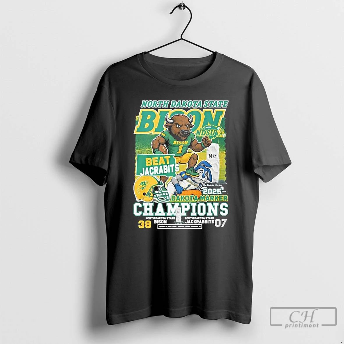 Premium Ndsu Bison Mascot Beat Jackrabbits 2025 Dakota Marker Champions T Shirts