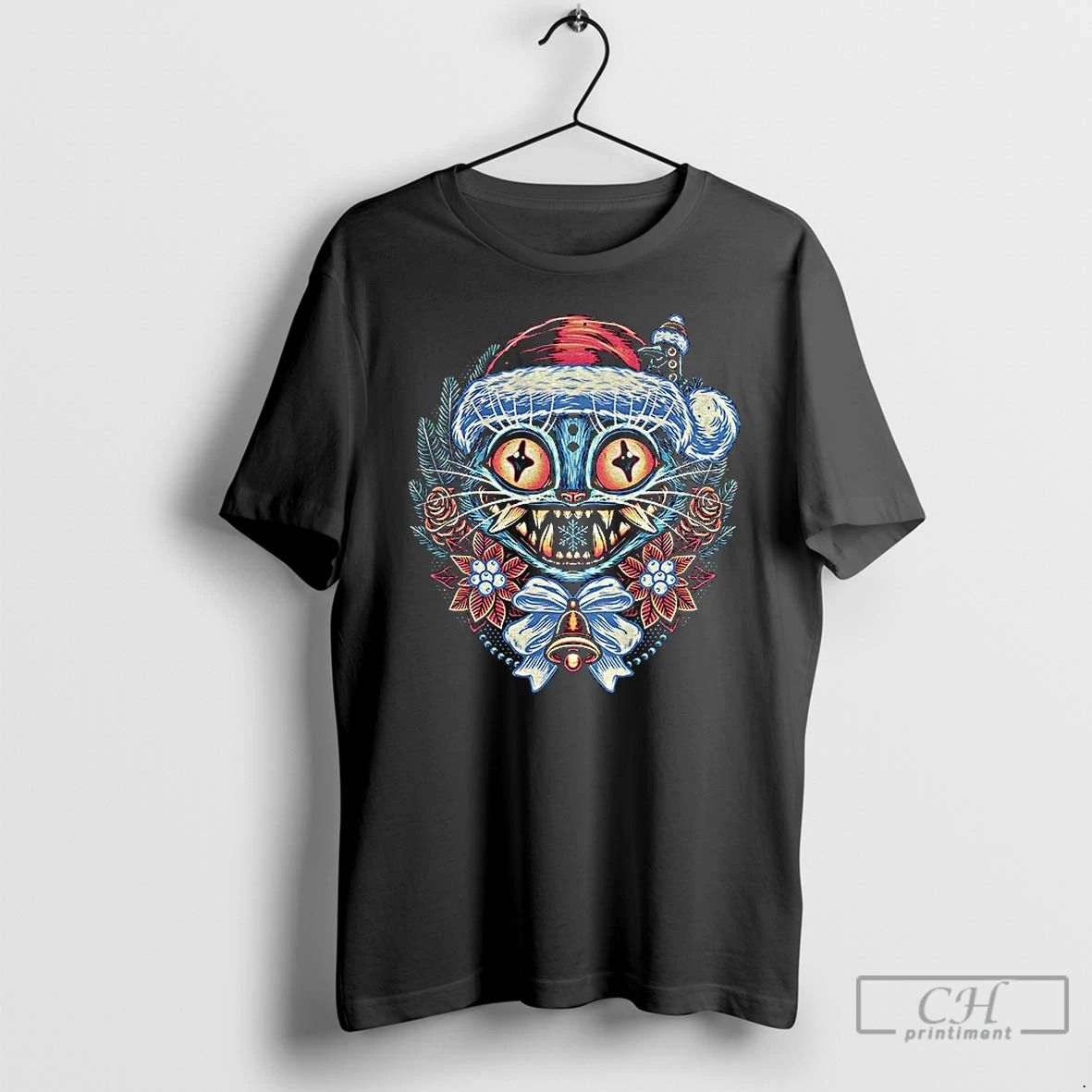 Classic Derpy Tiger In A Santa Hat Art Kpop Demon Hunter Merry Christmas T Shirts