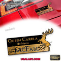 Personalized GOT House Baratheon Sigil Car Name Badge