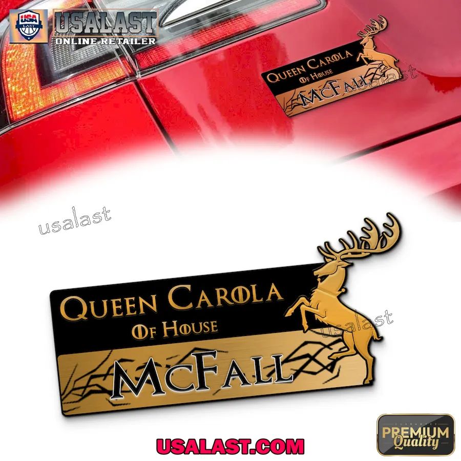 Personalized GOT House Baratheon Sigil Car Name Badge