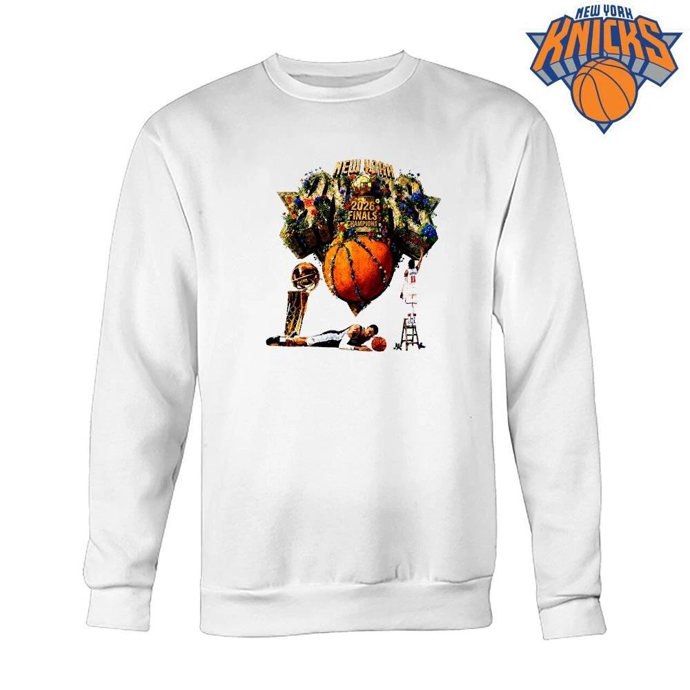 New York Knicks 2026 NBA Finals Champions Floral Trophy Shirt
