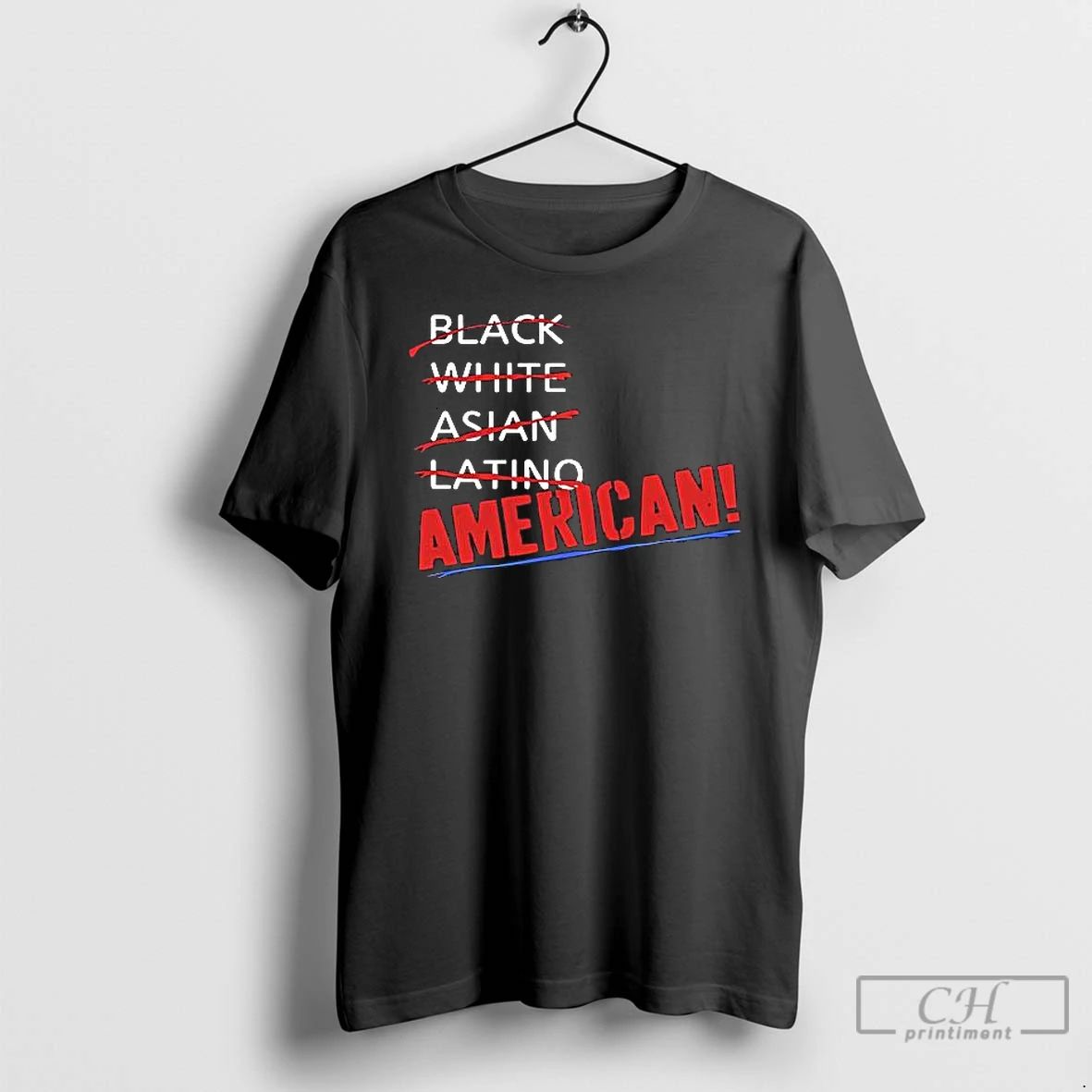 Classic Black White Asian Latino American T Shirts