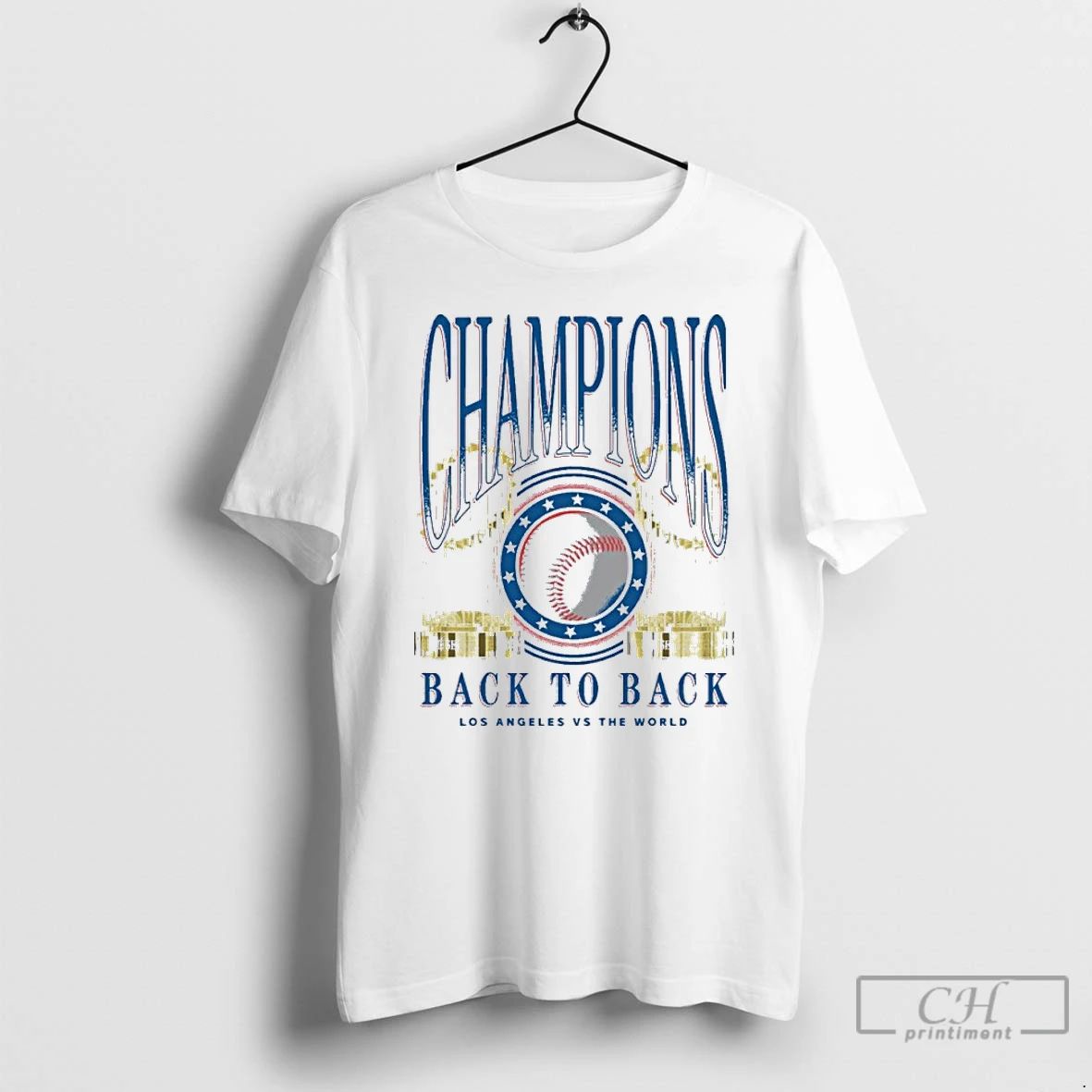 Premium La Dodgers Back To Back Champions Trophies T Shirts