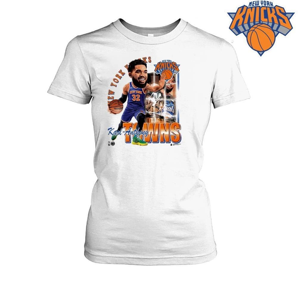 NBA Finals 2026 Game 1 Karl Anthony Towns New York Knicks Caricature Big Head Vintage Retro Shirt
