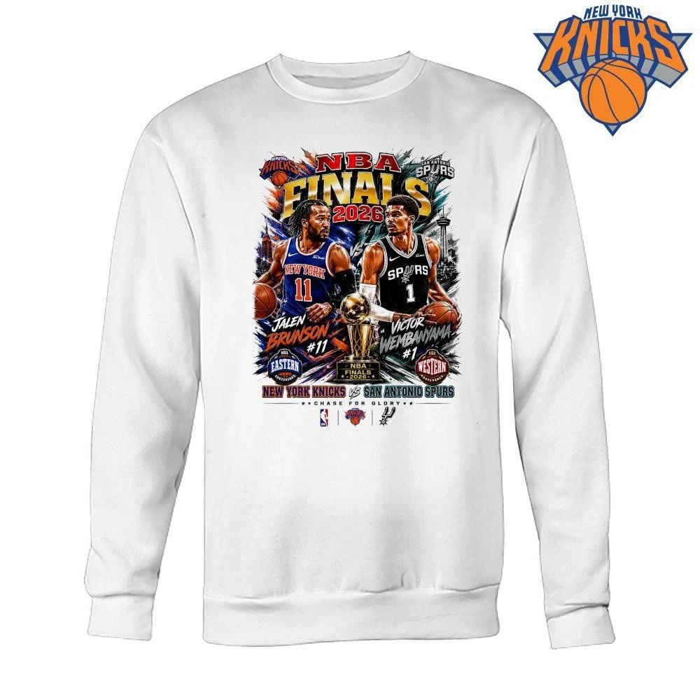 NBA Finals 2026 Game 1 New York Knicks vs San Antonio Spurs Jalen Brunson Victor Wembanyama Bootleg Vintage T Shirt