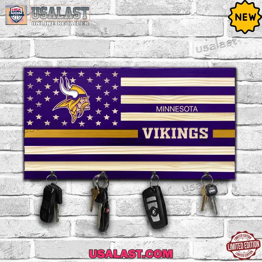 Minnesota Vikings American Flag Wall Key Holder