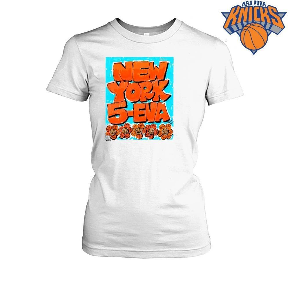 New York Knicks 5-Eva Basketball Orange Blue Streetwear Aesthetic Shirt