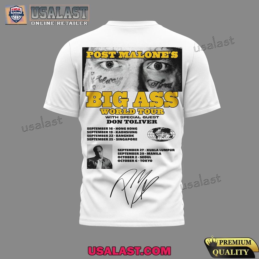 Post Malone Big Ass World Tour 3D Shirt