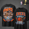 Let’s Go Knicks New York Knicks Vintage Bootleg Team Caricature NBA Finals 2026 Two Sided Shirt