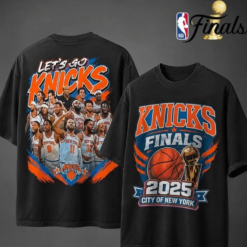 Let’s Go Knicks New York Knicks Vintage Bootleg Team Caricature NBA Finals 2026 Two Sided Shirt