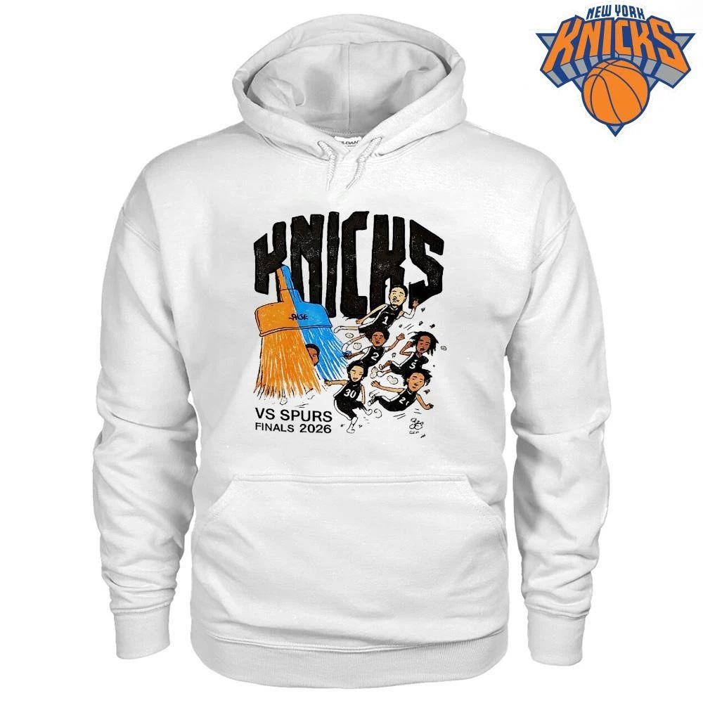 New York Knicks vs Spurs NBA Finals 2026 Broom Sweep Graphic Shirt