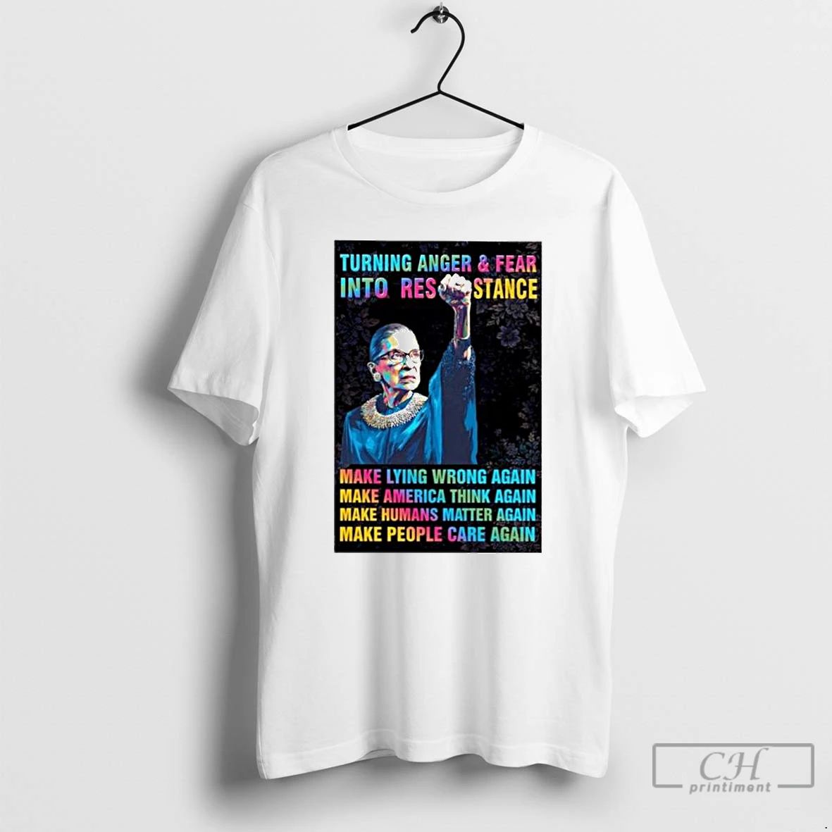 Classic Ruth Bader Ginsburg Turning Anger Fear Into Resistance Ornaments T Shirts
