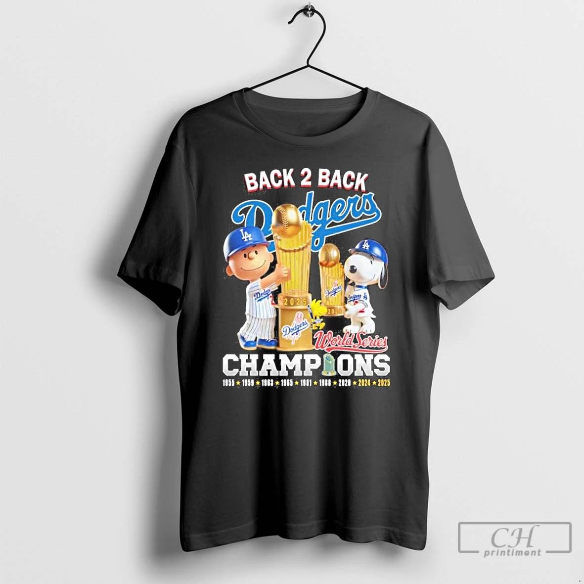 Premium The Peanuts Back To Back Dodgers World Champions T Shirts