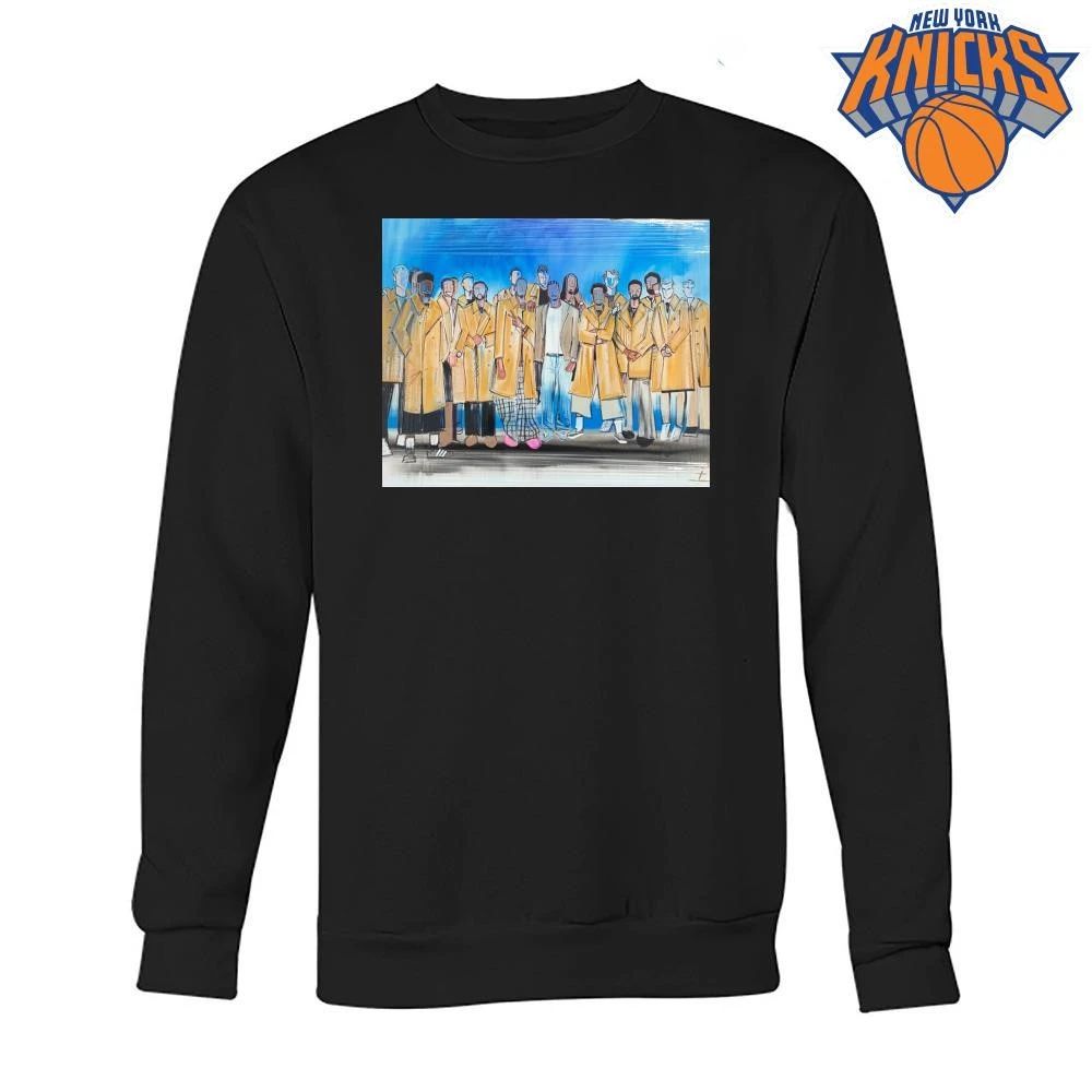 New York Knicks Team Coat Suit Fashion Painting Abstract Graphic Basketball NBA Finals 2026 Shirt