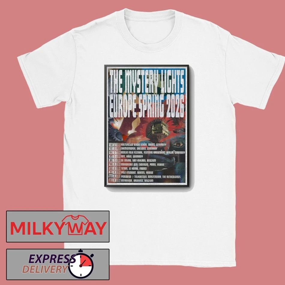 The Mystery Lights Tour Europe Spring 2026 Poster shirt