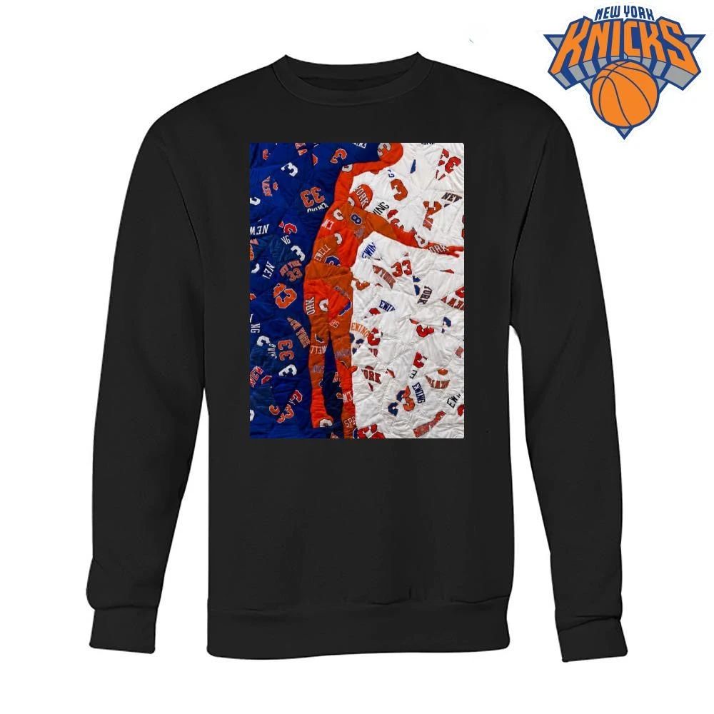 New York Knicks Repurposed Jersey Quilt Design Patrick Ewing Latrell Sprewell Allan Houston Art nba finals 2026 shirt