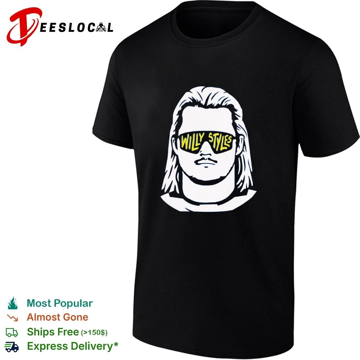 Willy Styles sunglasses mullet funny graphic T-shirt