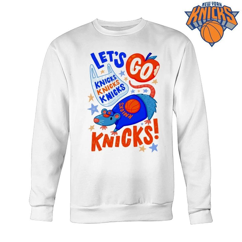 Lets Go New York Knicks Cute Possum Rat Graphic Art Steph Stilwell NBA Finals 2026 Basketball Fan Shirt