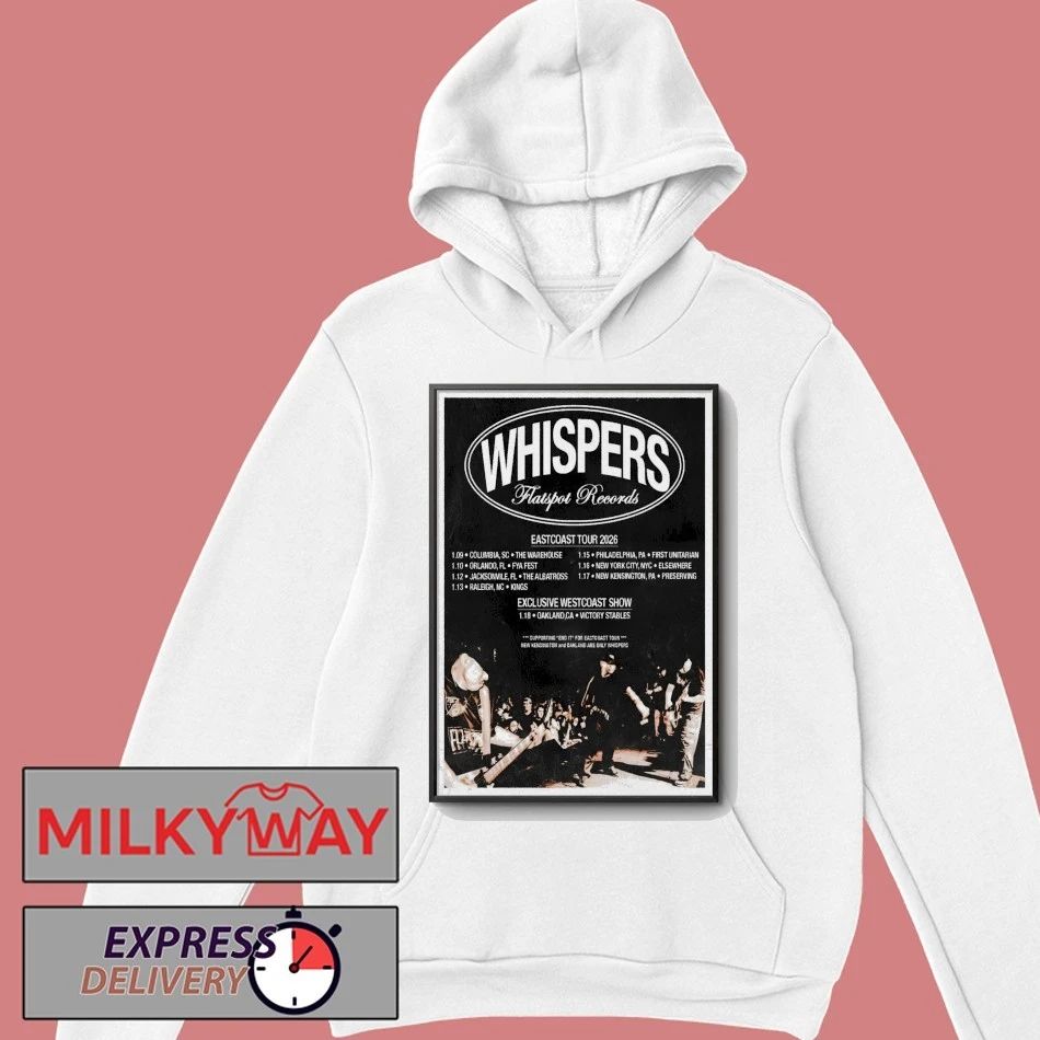 Whispers 2026 Eastcoast Tour Poster shirt