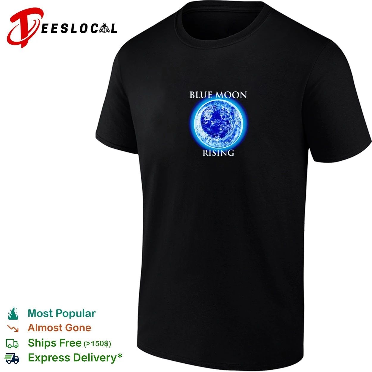 Blue Moon Rising astronomy celestial night sky T-shirt
